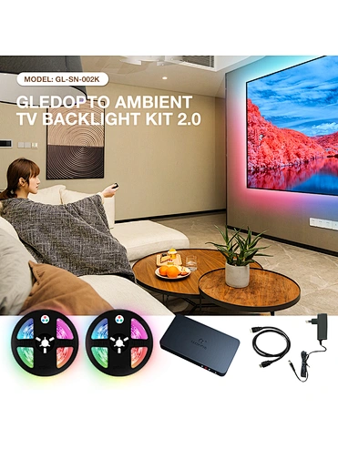Gledopto LED TV Backlight Kit, RGBIC 4M LED Strip Light for TV Computer Monitor Compatible Work with WiFi Tuya Music Sync