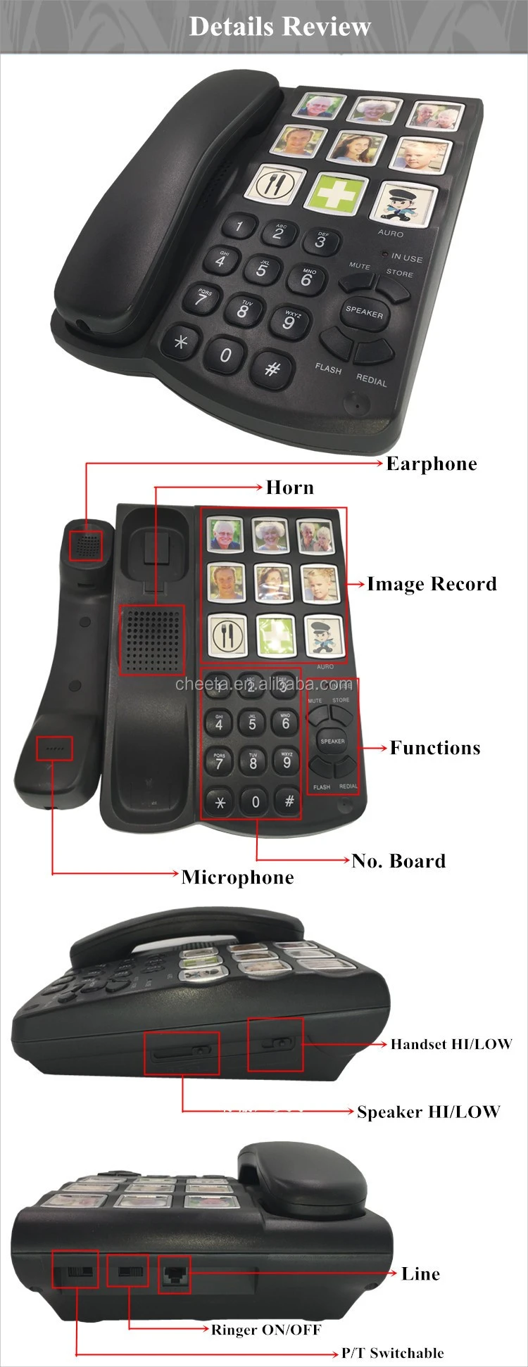Shenzhen Cheeta Technology Co., Ltd. is a professional Big Button Telephone manufacturer in China . Provide wholesale and OEM of Big Button Telephone.