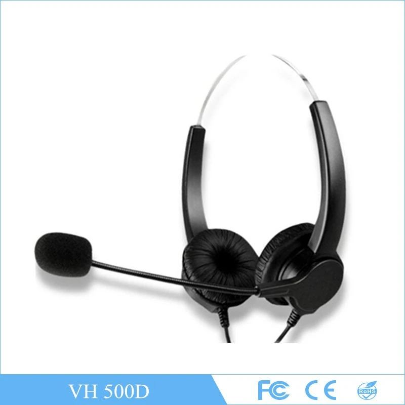 Call center headset with RJ45 or RJ11 connector for office workers