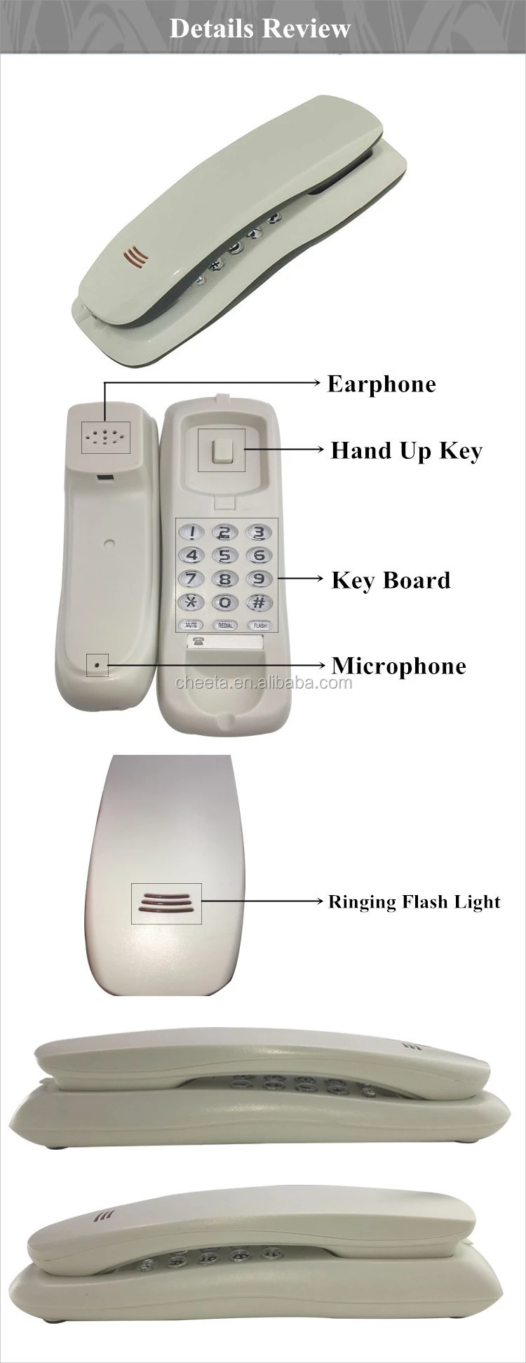 Shenzhen Cheeta Technology Co., Ltd. is a professional Trimline Telephone manufacturer in China . Provide wholesale and OEM of Trimline Telephone.