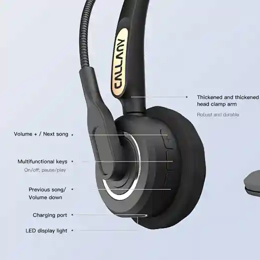 Call center headset 2023 new design, center headset base,with bluetooth + charging base + phone line connection + hands-free function