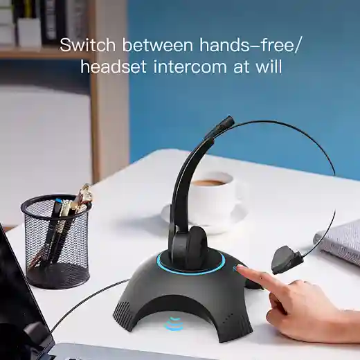 Call center headset 2023 new design, center headset base,with bluetooth + charging base + phone line connection + hands-free function