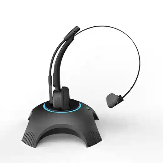 All-in-one wireless Bluetooth call center headset + charging base