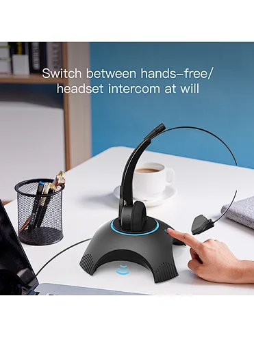 Call center hands-free Bluetooth headset + charging base
