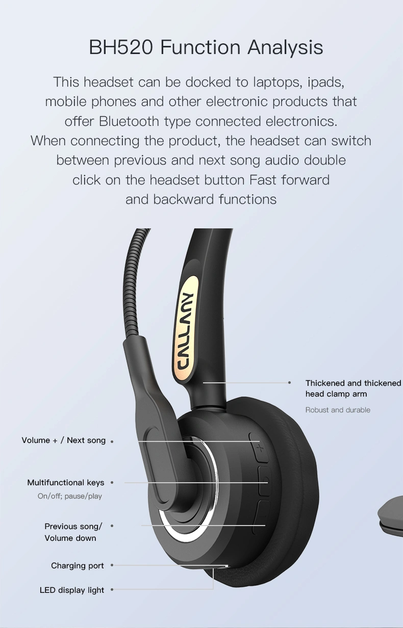 Call center headset 2023 new design, center headset base,with bluetooth + charging base + phone line connection + hands-free function
