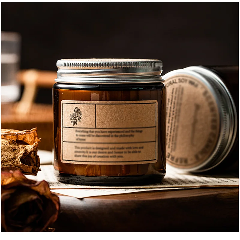 amber candle jar with lid