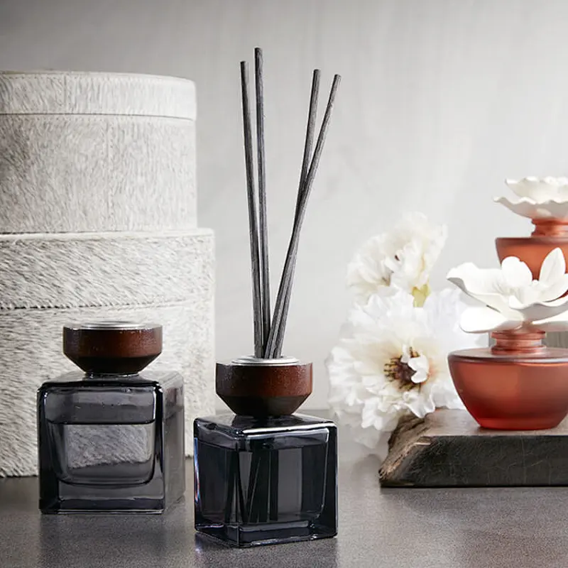 square diffuser glass bottle