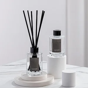 transparent diffuser glass bottle