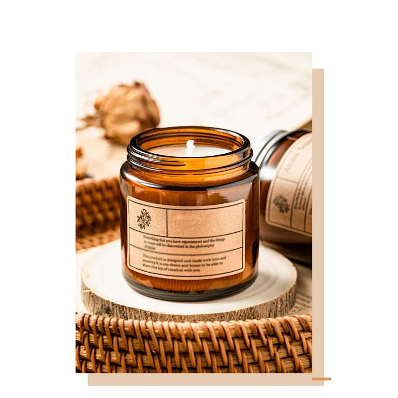 amber candle jar with lid