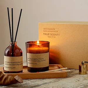 reed diffuser and candle set