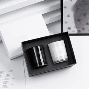 white candle jar