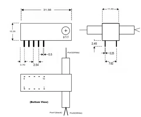 1x2 Multimode Mechanical Fiber Optic Switch