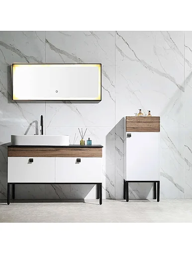 Modern design bath furniture marble top 120cm wall mounted bathroom vanity
bathroom cabinet with ceramic washbasin and smart led mirror cabinet
