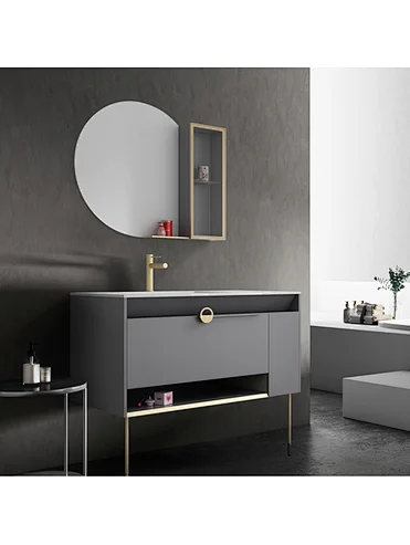 Simple Fashion Style Cabinet Toilet Furniture Low price bathroom vanities Plywood floor standing Vanity Units