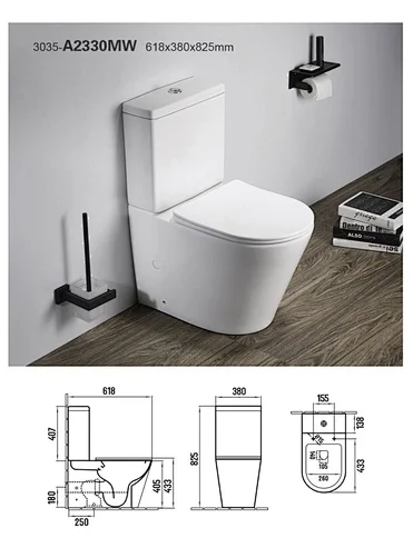 Floor standing bathroom american trap two piece siphonic toilet-A2330 Series