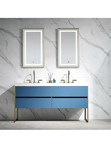 Traditional Bathroom free standing Cabinet
Luxury Trendy prussian blue bathroom cabinet set