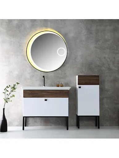 60-70-80 Size Cabinet Bathroom Vanities Cabinet Aluminum bathroom
ceramic washbasin and smart led mirror cabinet units