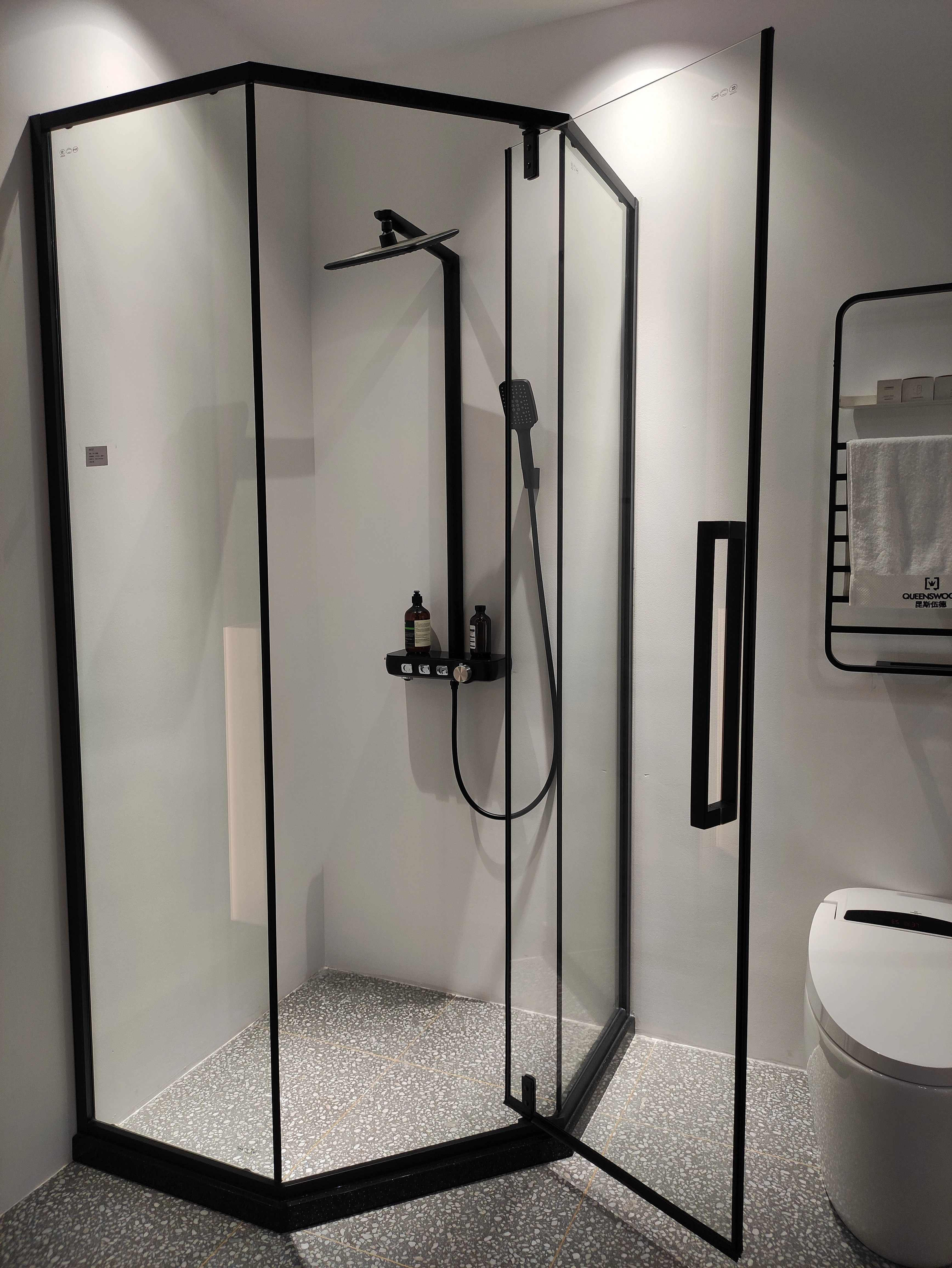 Diamond 304 Stainless Steel Hinge Bathroom Shower Enclosure Cubicle Portable Shower Room