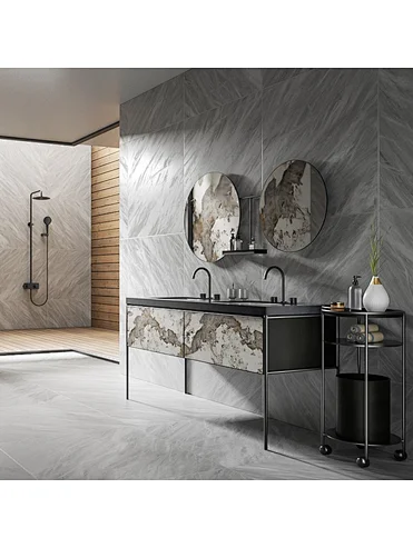 2022 Newest Modern Bathroom Furniture Luxury Vanity Double Sink Pandora Sintered Stone Freestanding bath vanities Marble Bathroom Cabinet