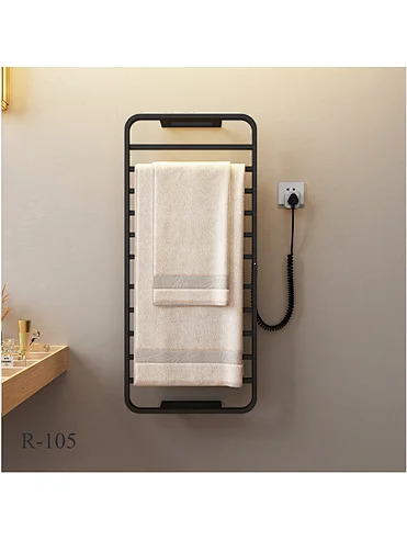 Bathroom Wall Mounted Electric Radiator Black Towel Warmer Rack---R-105 series