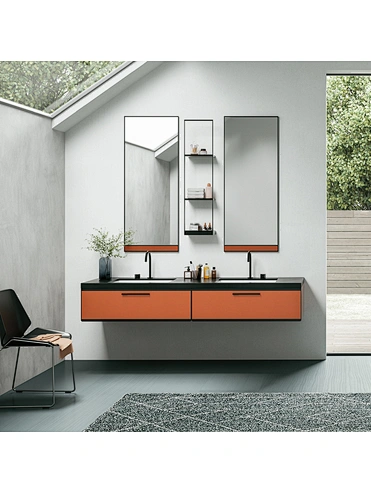 Global popular styles Bathroom Furniture Custom Design 35-37 Inch Modern Vanity Combo Hermes orange Bathroom Storage Cabinet