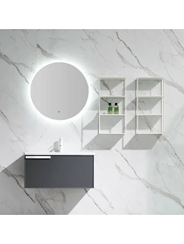 80CM Width Stock clearance bathroom vanities Factory Price Traditional Bathroom Wall Mounted Floating Cabinet For Bath Furniture foshan China
