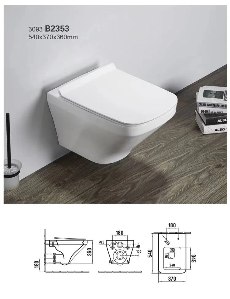 New bathroom wholesale ceramic washdown water saving back to wall toilet