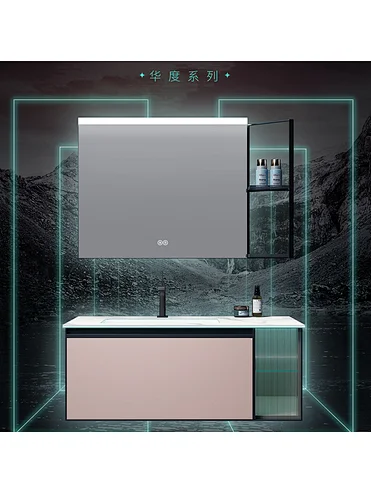 Fame European style bathroom furnitures plywood washroom modern bathroom vanities wall mounted cabinets with LED mirror cabinet low price