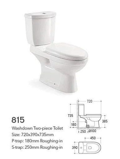 High quality ceramic human toilet western style flushing two pieces