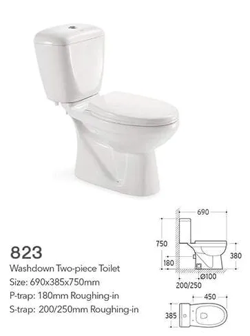 Factory supplier washdown two piece toilet