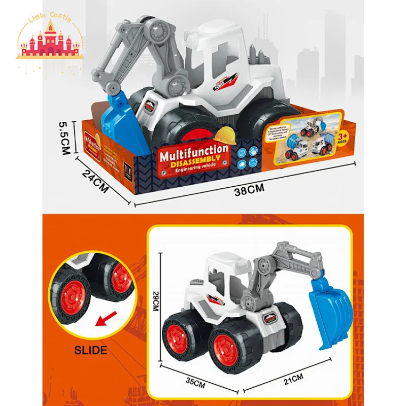 Wholesale Kids Diy Assembly Serie Plastic Educational Simulation Excavator Truck Toy SL04A001