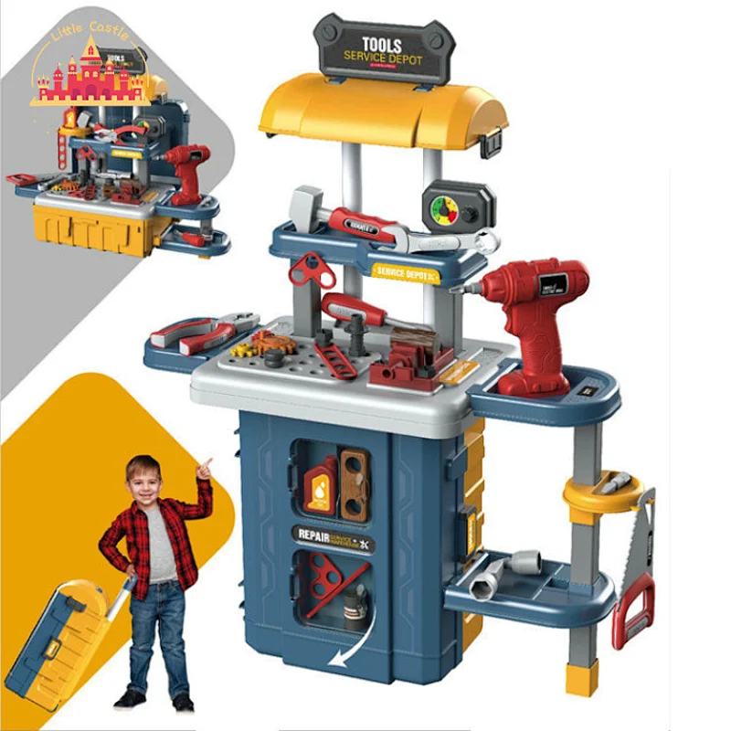 Multifunctional Tool Service Depot Toy Plastic Tool Trolley Case Toy for Toddler SL10D068