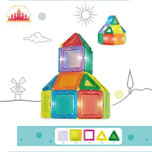 New Design Colorful 38 Pcs Magnetic Building Block Toy With Light Kids Educational Toy SL13E009