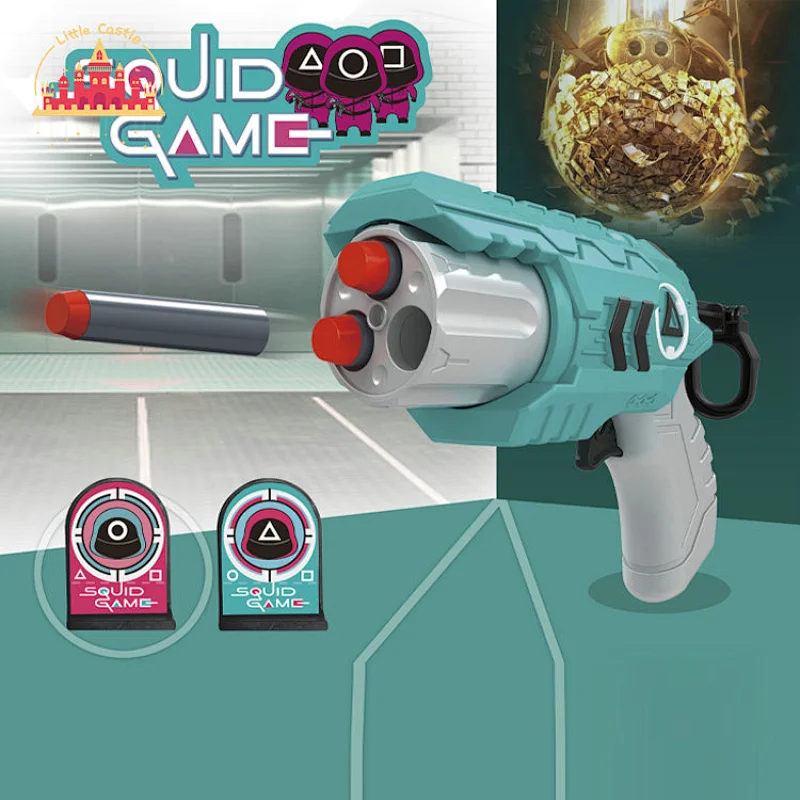 New Arrival Squid Game Theme Plastic Soft Bullet Shooting Gun Toy With 2 Target For Kids SL01A049