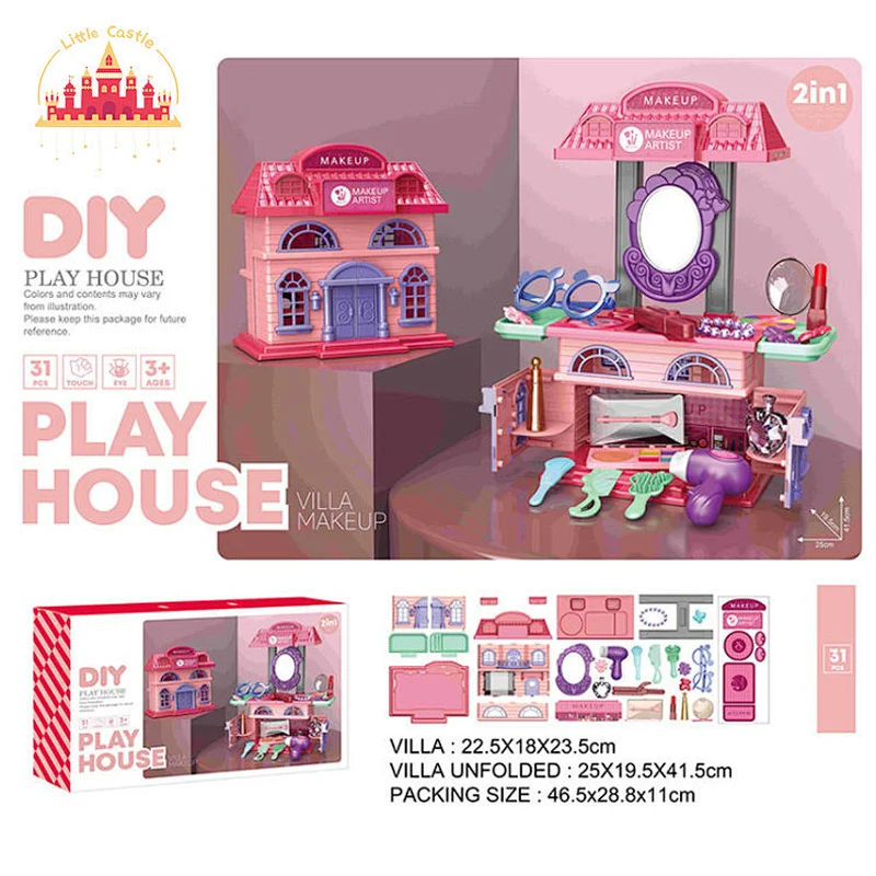 Mini Diy Play House Plastic Tool Villa Toy Role Pretend Play Toy For Kids SL10D084