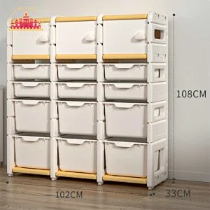 High Quality 7 Diffrent Size Plastic Toronto Grey Kids Storage Cabinet SL08C007