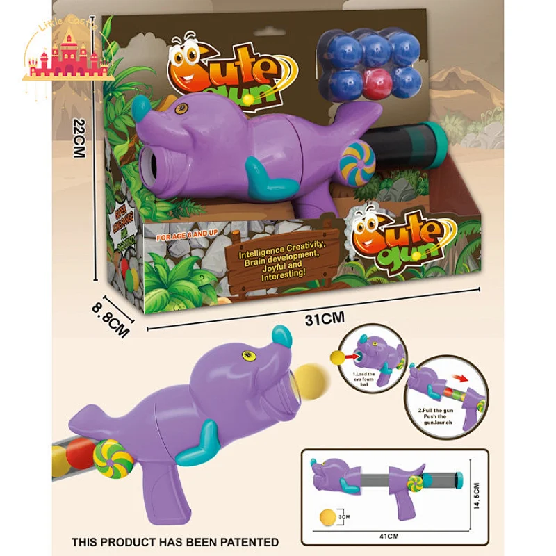 2022 Hot Selling Plastic 11 Pieces EVA Balls Animal Shooting Gun Toy For Kids SL01A029