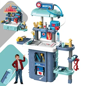 High Quality Plastic Doctor Trolley Case Toy Pretend Play Storage Box Doctor Toys Set for Kids SL10D069