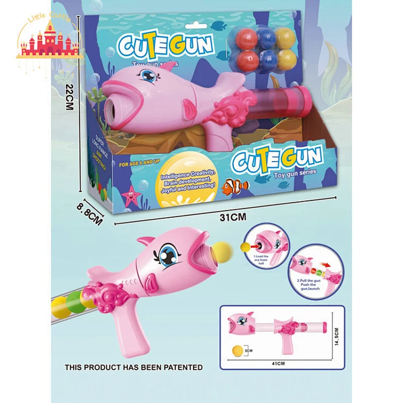 High Quality Kids Aerodynamic Gun Toy Animal Shooting Gun Toy With 6 Pieces EVA Balls SL01A022