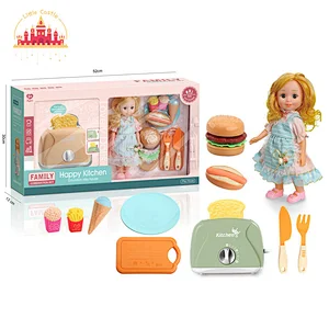 Hot sell pretend play fashion mini cute plastic doll with toaster set toy SL06D008