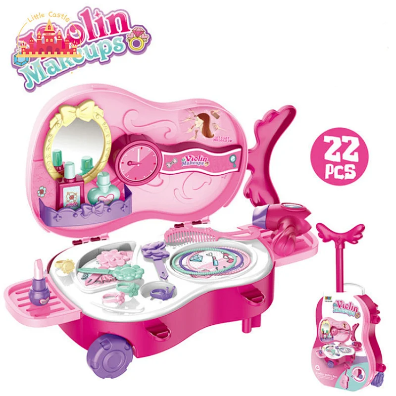 Interesting plastic box colored clay trolley case toy with violin shape for children SL10D110