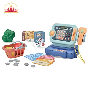 Hot Sale Shopping Game Simulation Cash Register Shopping Baskets Set Toy For Kids SL10D459