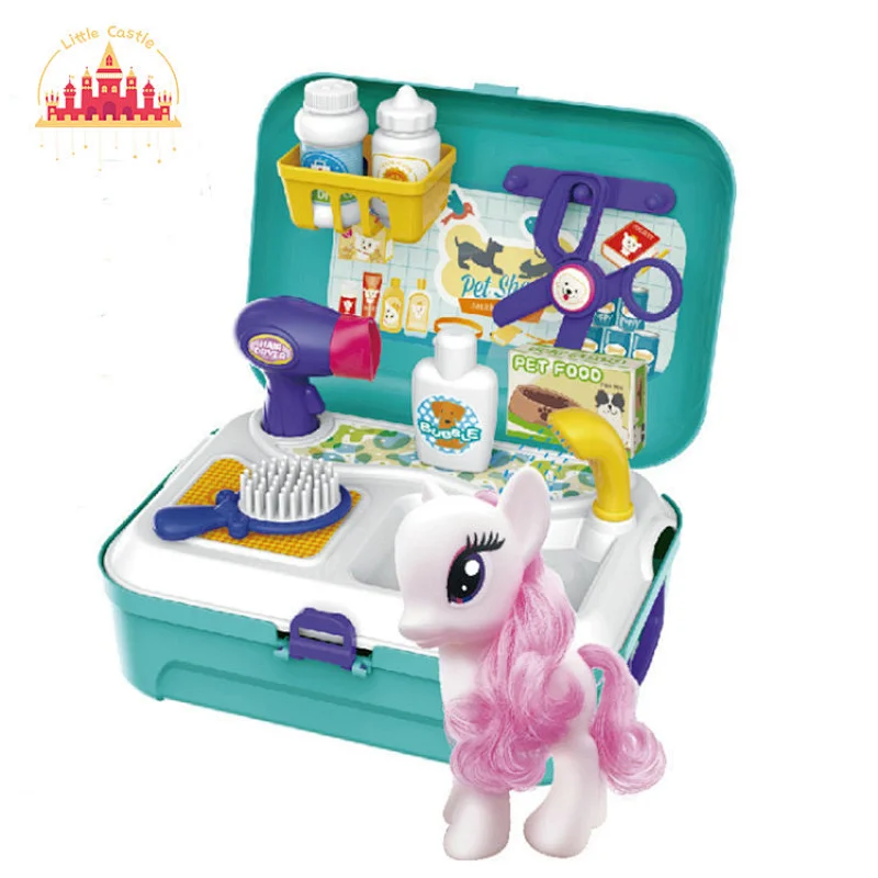 Preschool Pretend Toy Kids Funny Plastic Pet Care Toy with Horse Toy SL10D007