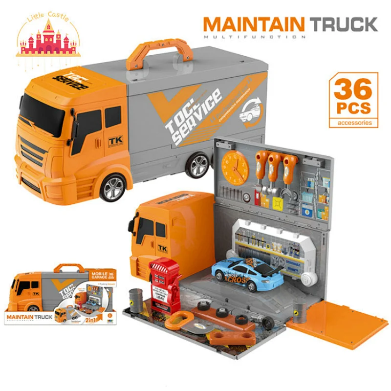 Hot selling pretend play cooking set toy portable plastic kitchen truck toy SL10D103