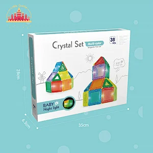 New Design Colorful 38 Pcs Magnetic Building Block Toy With Light Kids Educational Toy SL13E009