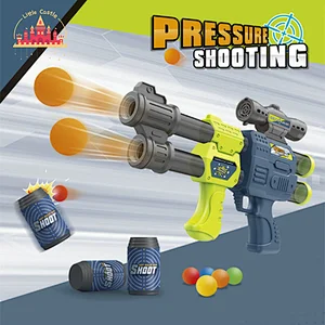 Kids Plastic Dual Purpose Convertible head Shooting Gun Toy With Double Handle SL01A037
