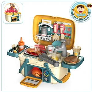 Hot Selling Pretend Play Set Plastic BBQ Basket Kitchen Set Toy For Kids SL10D032