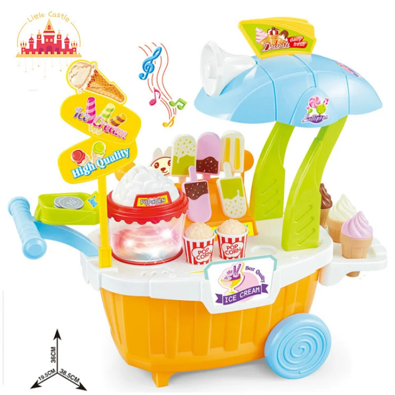 Cute children plastic shopping counter toy with multi accessories SL10D135