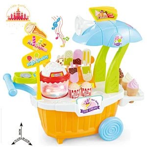 Colorful plastic dessert cart toy ice cream candy trolley for baby SL10D132