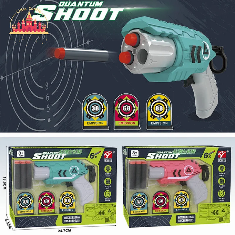 Most Popular Hero Weaon Theme Plastic Soft Bullet Shooting Gun Toy With 2 Target SL01A051